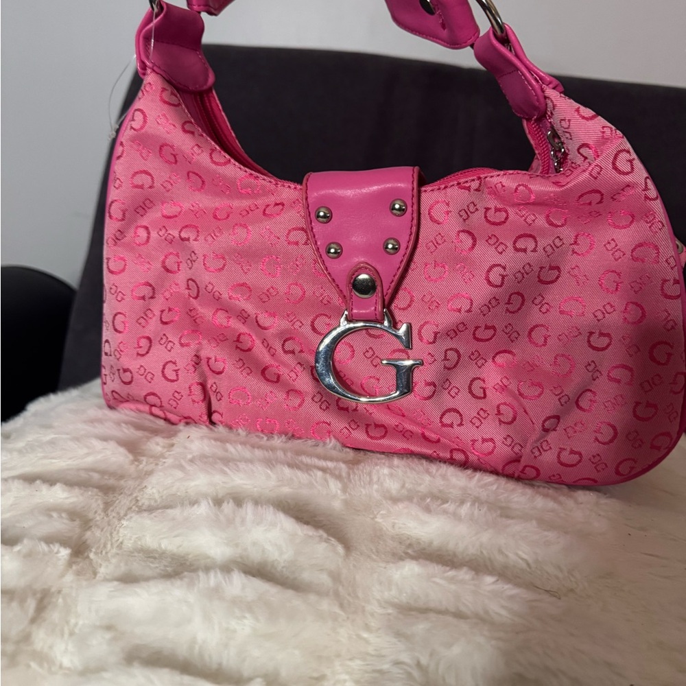 Gorgeous Pink Shoulder Bag with Silver Accents